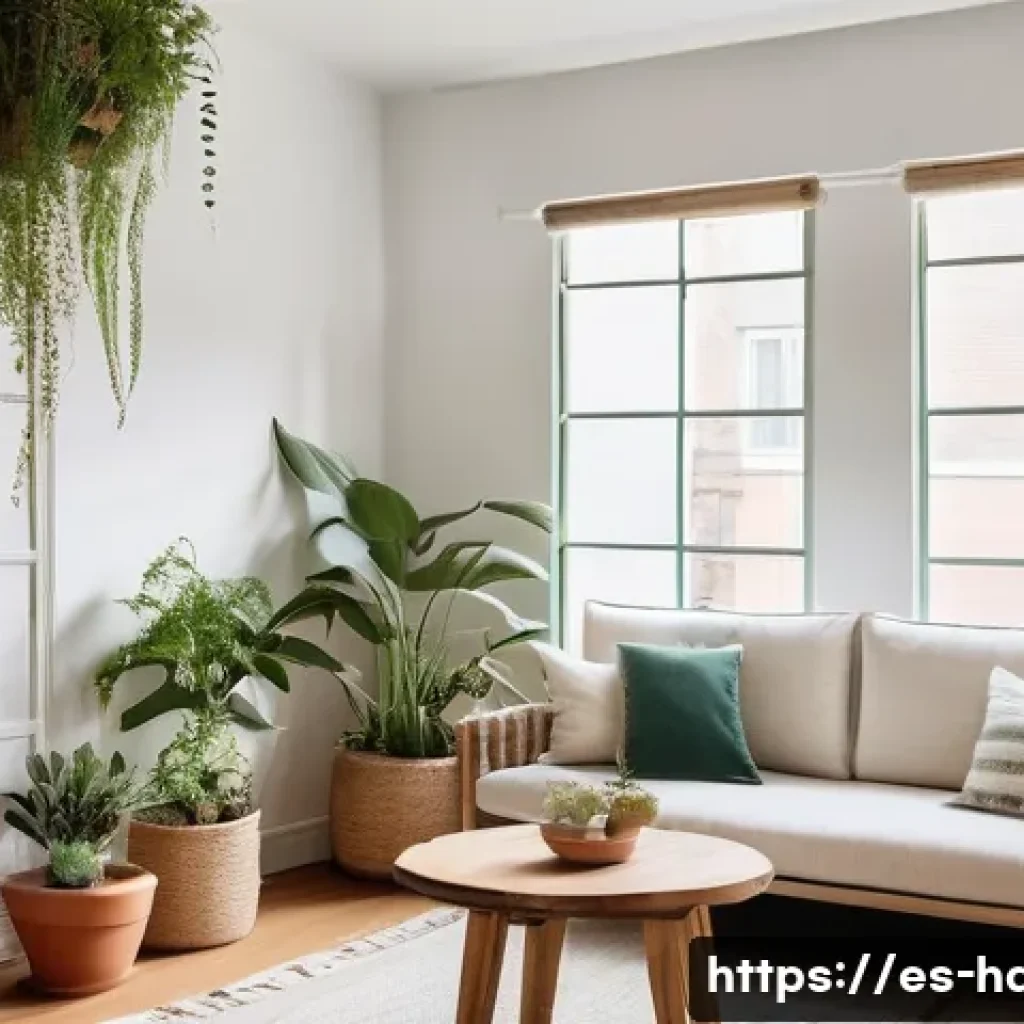 홈디자인 관련 서적 추천 - **Prompt:** A serene and inviting small urban apartment living space, designed with a strong emphasi...