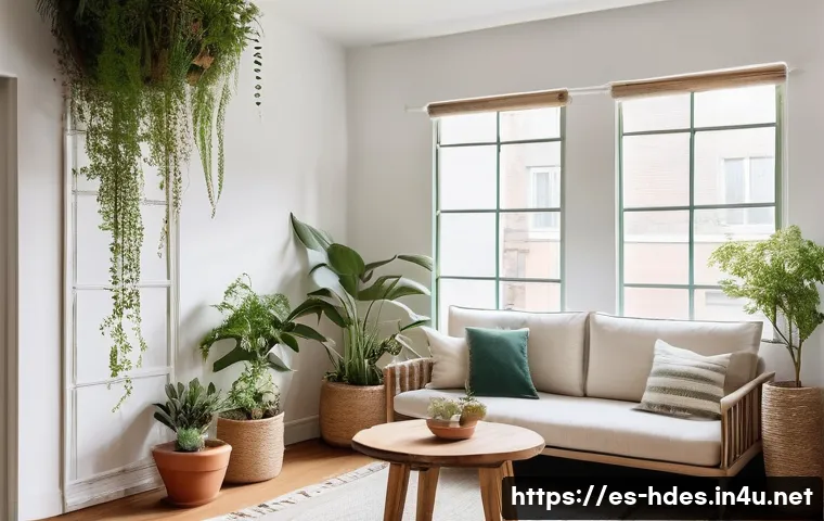 홈디자인 관련 서적 추천 - **Prompt:** A serene and inviting small urban apartment living space, designed with a strong emphasi...