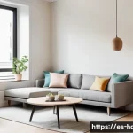 홈디자인 실내 레이아웃 구성 방법 - A modern small apartment living room designed with smart furniture placement to maximize space and c...