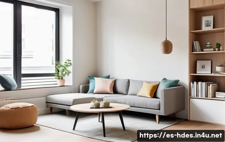 홈디자인 실내 레이아웃 구성 방법 - A modern small apartment living room designed with smart furniture placement to maximize space and c...