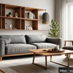 홈디자인 3D 모델링 프로그램 활용법 - A modern, sunlit living room interior designed with 3D modeling software, showcasing realistic textu...