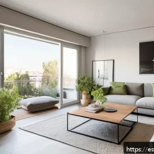 홈디자인 부동산과의 협업 사례 - A modern, stylish apartment interior in Madrid designed to emphasize spaciousness and warmth, featur...